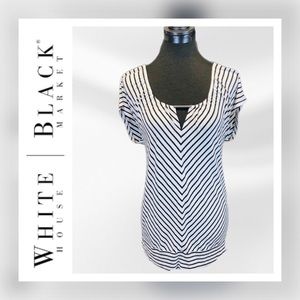 👚 WHBM || Chevron Striped Knit Tunic Top-